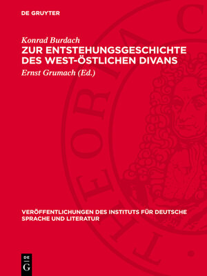 cover image of Zur Entstehungsgeschichte des West-Östlichen Divans